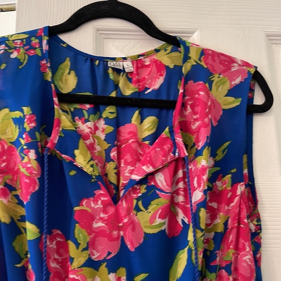 Bold Floral Dress size large - Picture 2 of 4